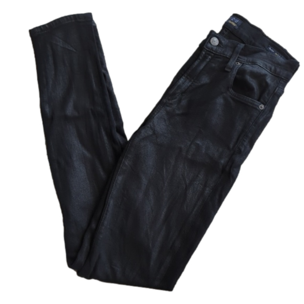 Citizens of Humanity Black Shiney Rocket Stick High Rise Jeans Size 26 Waist 24